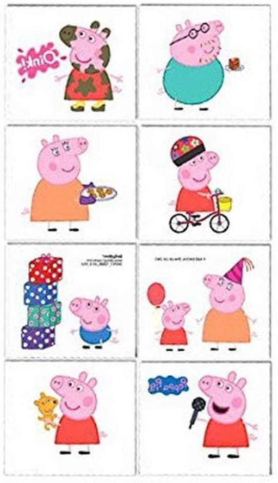 Peppa Pig Temporary Party Tattoos, 2&#x22; x 1.75&#x22;, 16ct