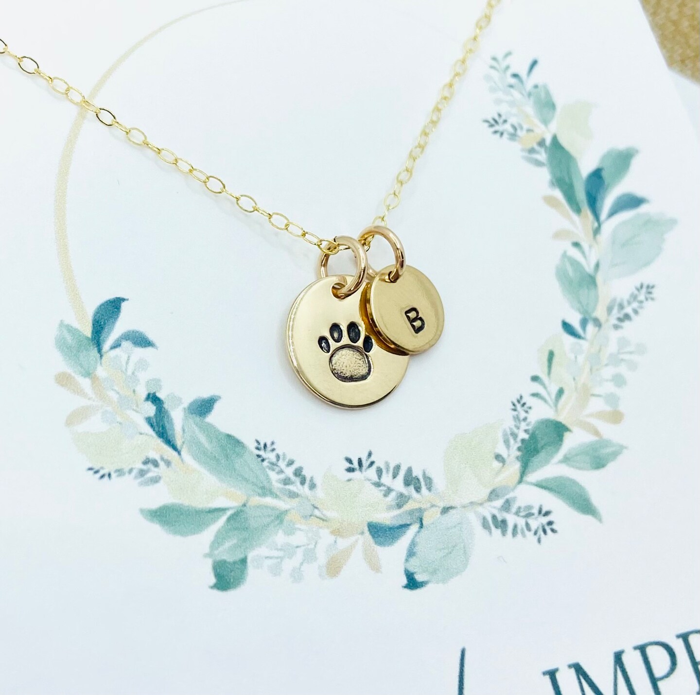 Paw Print Necklace, Pet Jewelry, Paw Necklace, Personalized Pet Necklace, 14k Gold Filled 442153363097452544
