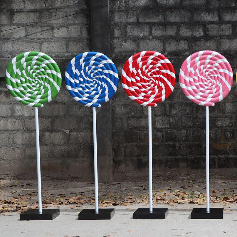 Blue Swirl Lollipop Over Sized Statue