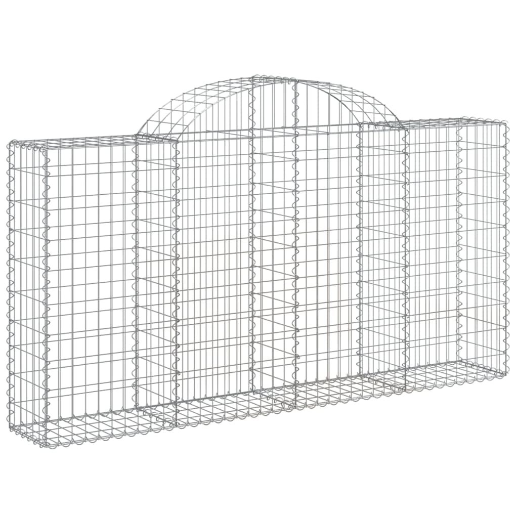 vidaXL Arched Gabion Baskets 13 pcs 78.7&#x22;x11.8&#x22;x39.4&#x22;/47.2&#x22; Galvanized Iron