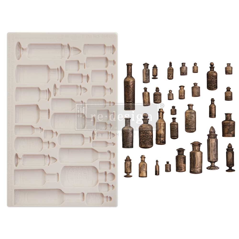Finnabair Moulds - Apothecary Bottles - 1 pc, 5&#x22;x8&#x22;x8mm