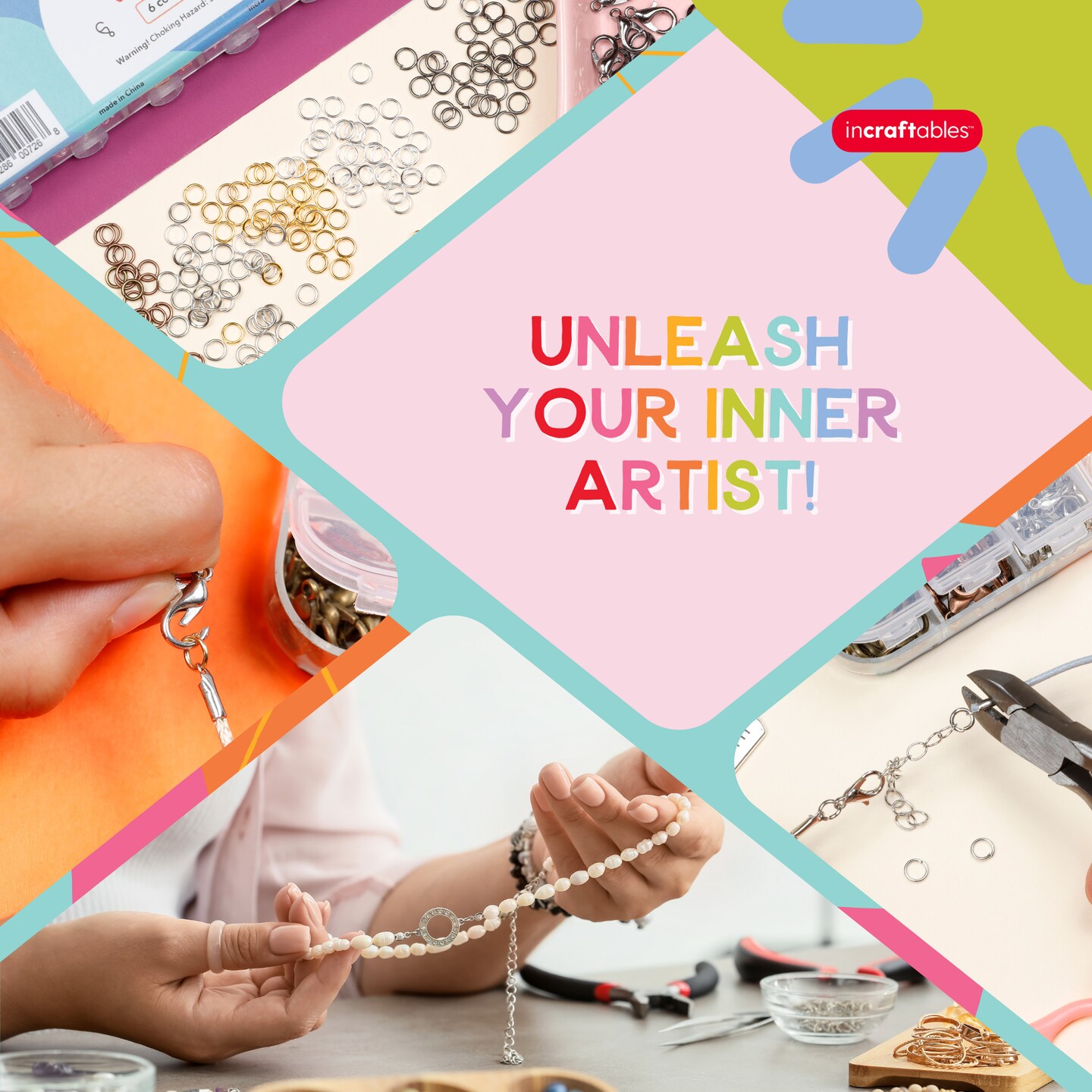 Incraftables Lobster Clasps for Jewelry Making (6 Colors) with Open Jump Rings. Small Necklace & Bracelet Lobster Claw Clasp Clips and Closures (12 mm) (Bronze, Copper, Silver, Gold, Platinum & Gray)