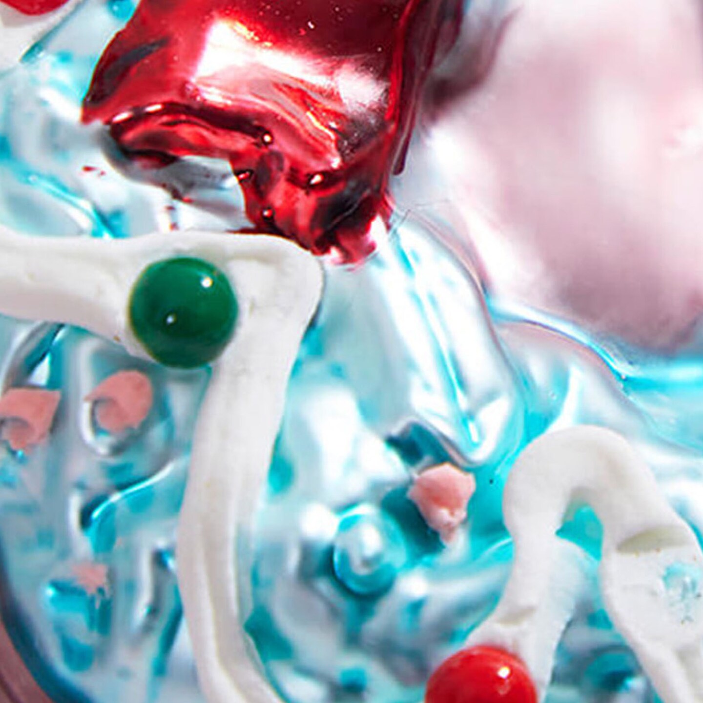 5" Glass Holiday Sweets Wreath Ornament Candy-Themed Christmas Tree Decoration