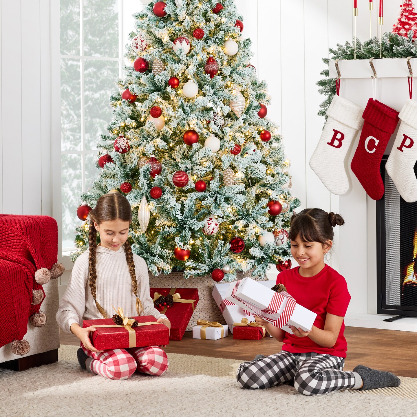 Best Choice Products Pre-Lit Sage Green Christmas Pine Tree w/ Flocked Branches, Warm-White Lights