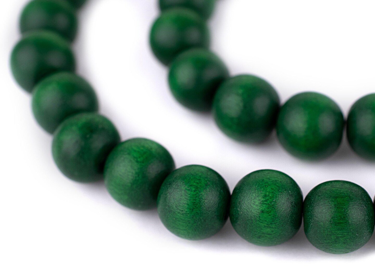 The Bead Chest Natural 14mm Wooden Beads in Green for Jewelry Making – Round Loose Wood Spacer Beads I Approximately 30 Beads