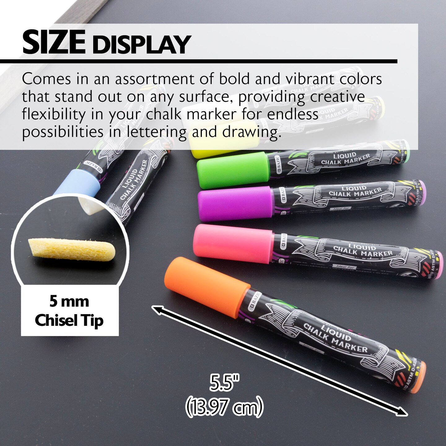 BAZIC Color Liquid Chalk Markers