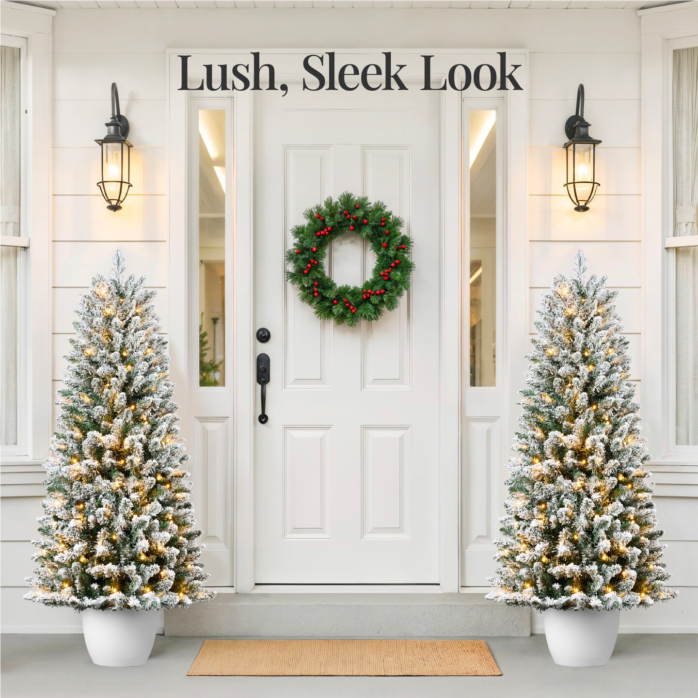 Best Choice Products Pre-Lit Potted Flocked Christmas Tree, Classic Artificial Holiday D&#xE9;cor, w/ Twinkling White LEDs
