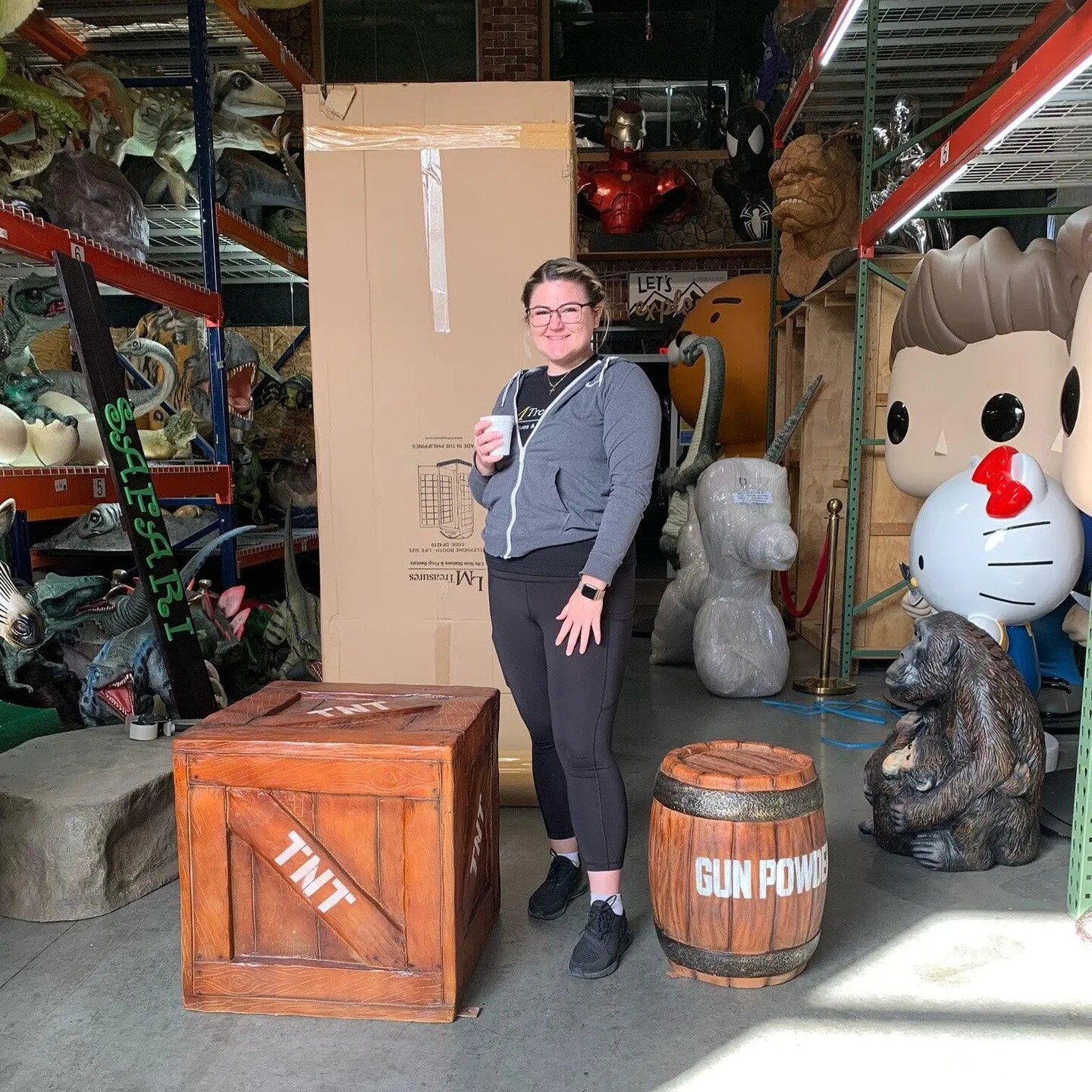 Square TNT Crate Life Size Statue