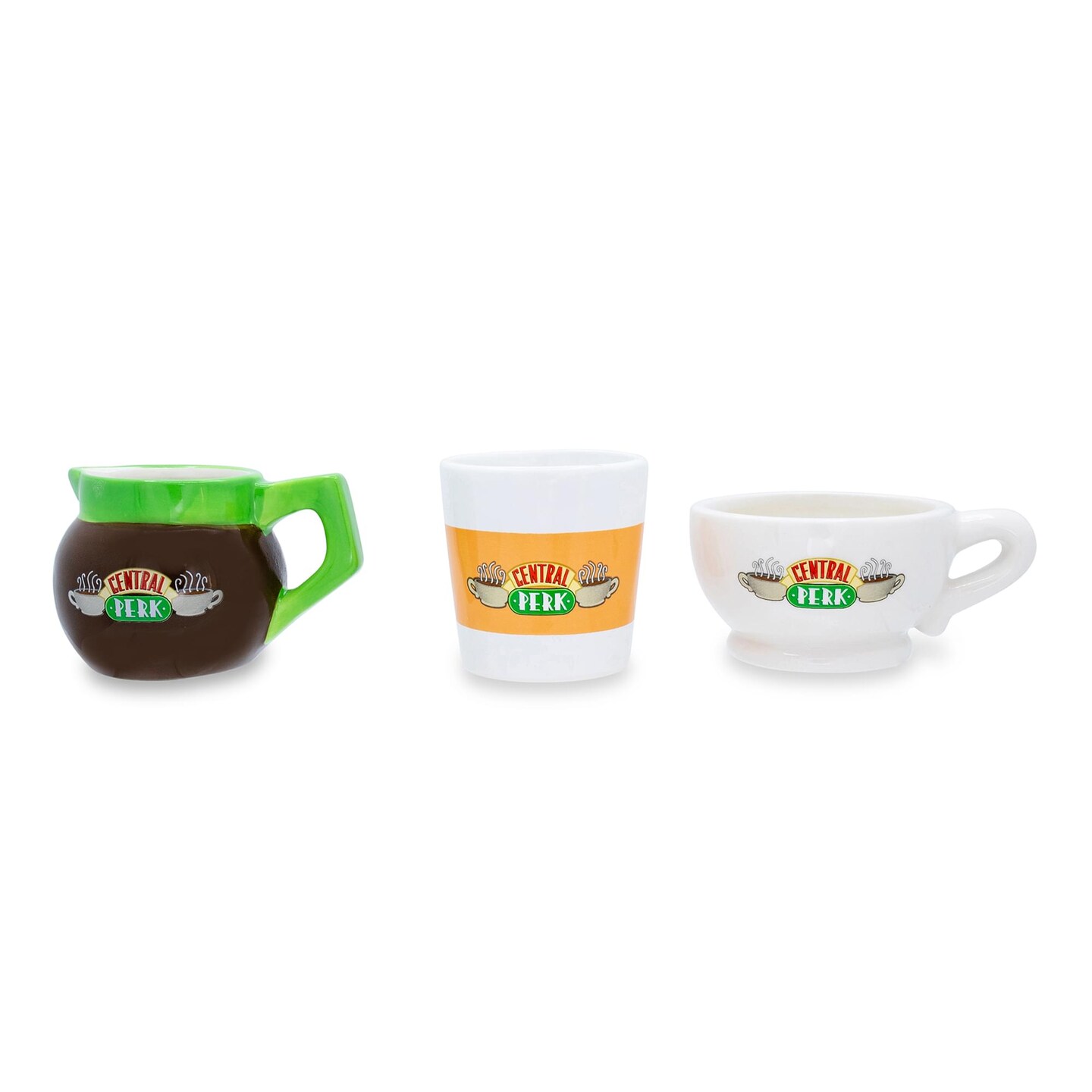 Friends Central Perk 4-Ounce Sculpted Ceramic Mini Cups | Set of 3