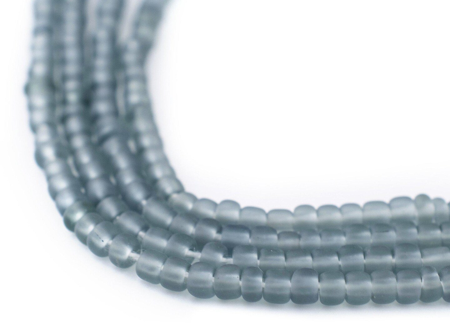The Bead Chest Grey Matte Glass Seed Beads (3mm) - 24 inch Strand of Quality Glass Beads