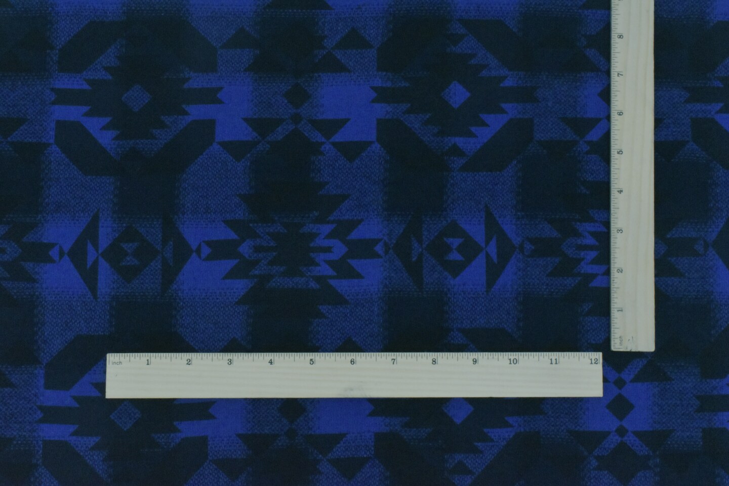 Blue-Black Tribal Printed Cotton Check Dobby Woven Fabric By the Yard