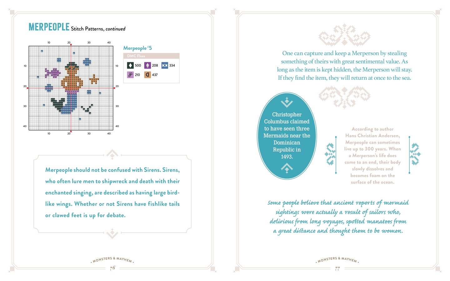 Monsters and Mayhem in Cross-Stitch: Designs and Instructions for 25 Creatures and Cryptids