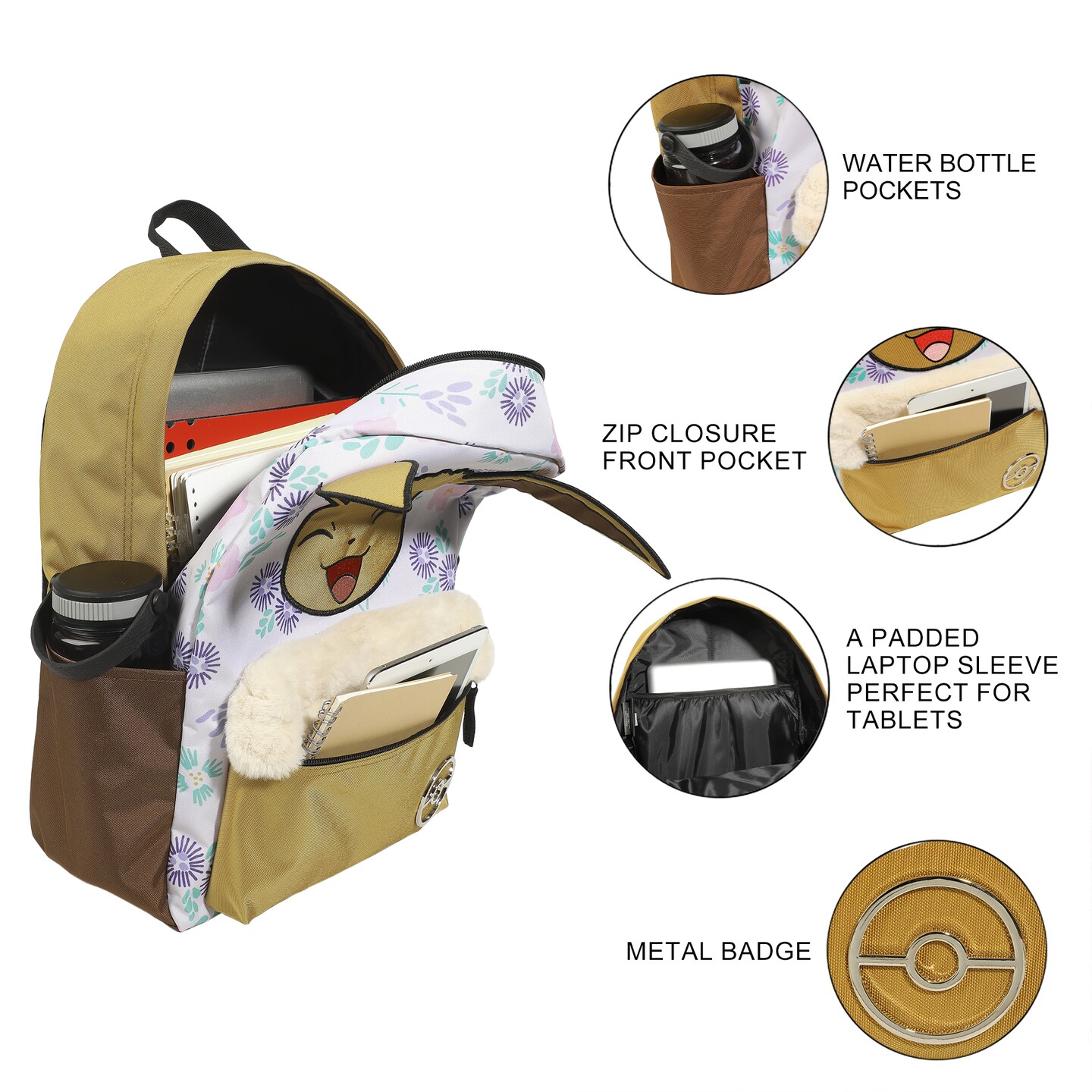 Pok&#xE9;mon Eevee All-Over Print Characters 17&#x22; Adult Backpack