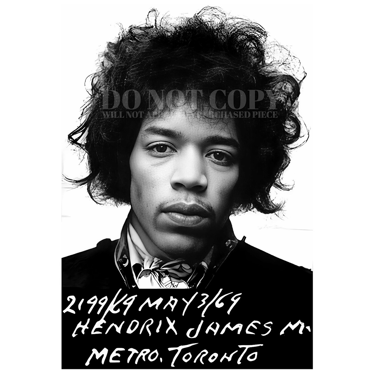 Jimi Hendrix Mugshot Photograph 11 X 16 | Coolest 1969 Mug Shot