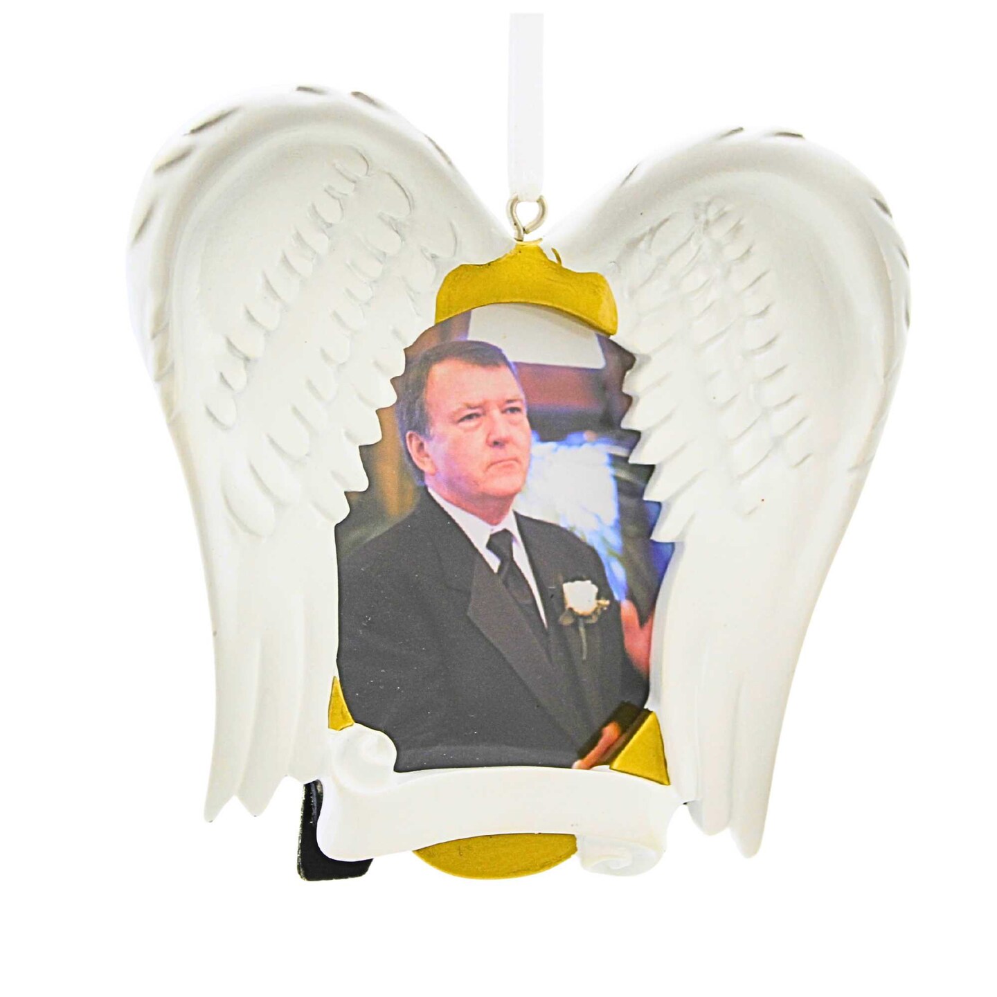 Polarx 3.5 Inch In Loving Memory Frame Ornament Christmas Tree Ornament , Bereavement Angel Wings Bereavement