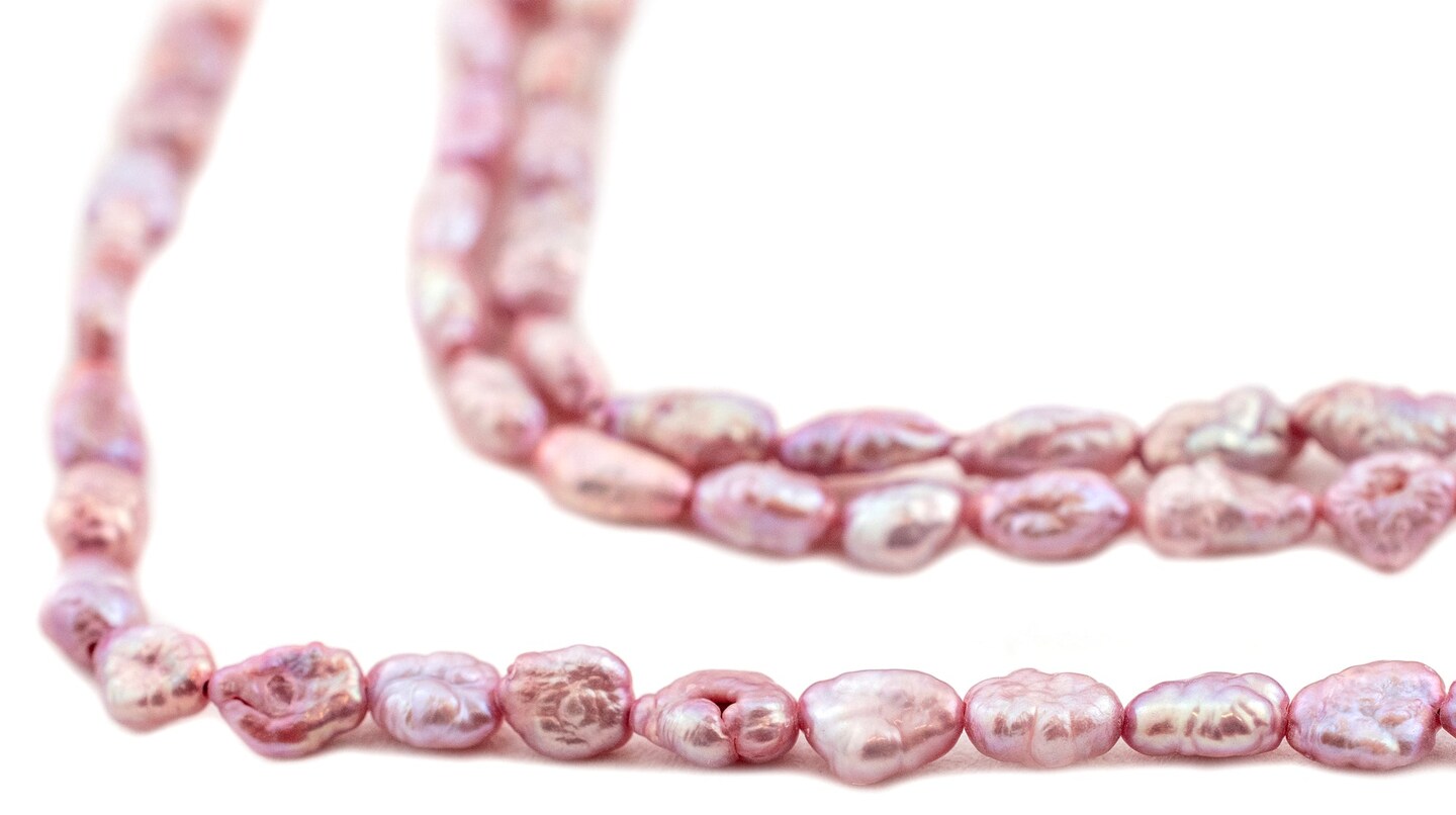 The Bead Chest Japanese Rice Pearl Beads: Vintage Dark Rose 4mm Elegance | Full Strand
