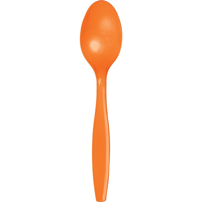 Sunkissed Orange Plastic Spoons (24/Pkg)