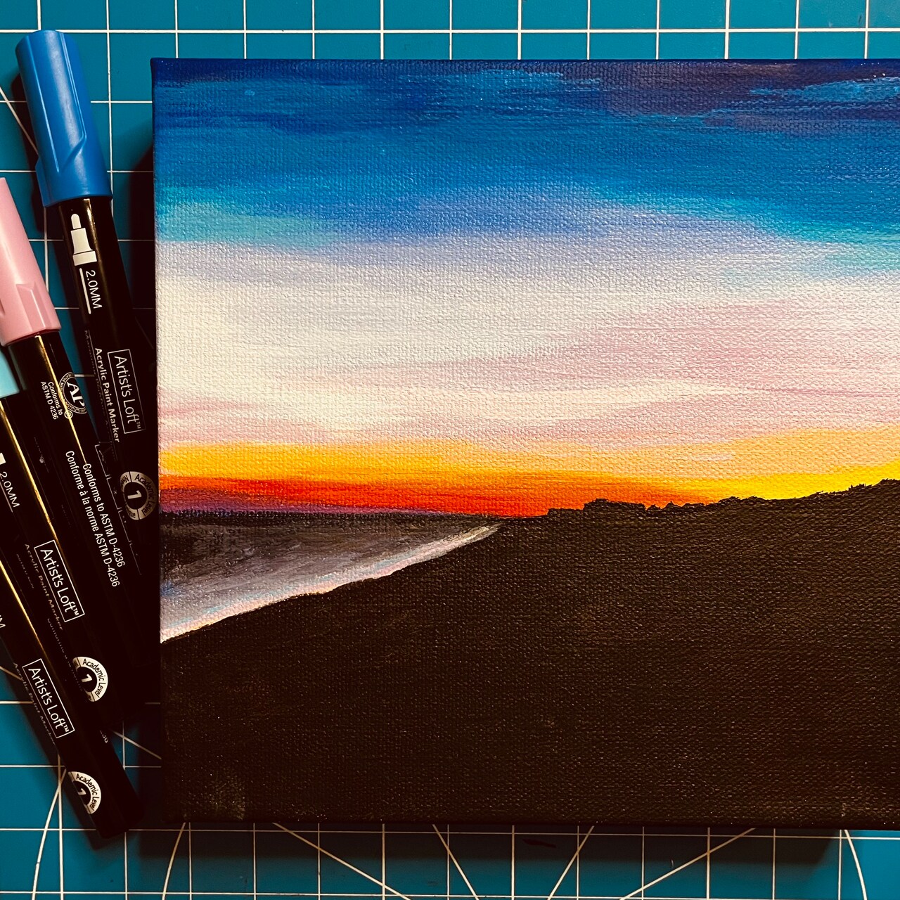 Painting a Sunset, Part II: Blending & Layering With Acrylic