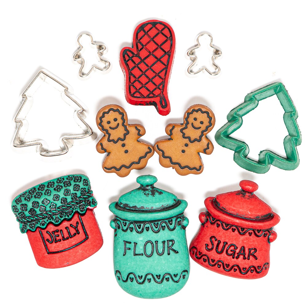 Dress It Up Button Shop Christmas Cookies Themed Craft & Sewing Buttons 6 Pieces