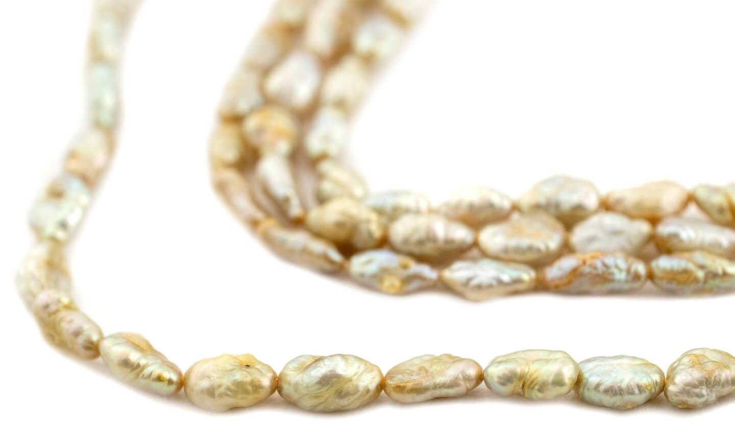 The Bead Chest Vintage Japanese Rice Pearl Beads: Authentic Craft Beading Supplies | Yellow | Full Strand