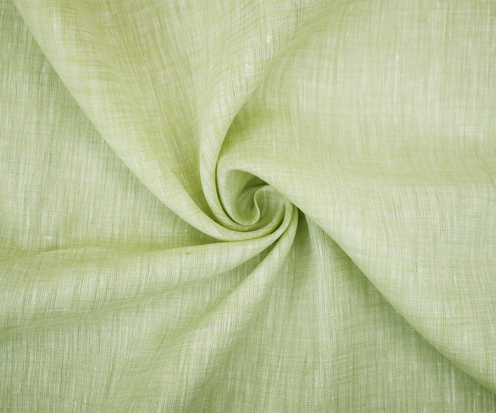 Green-White Spencer Bryson Solid Slub Texture Irish Linen Woven Fabric By the Yard