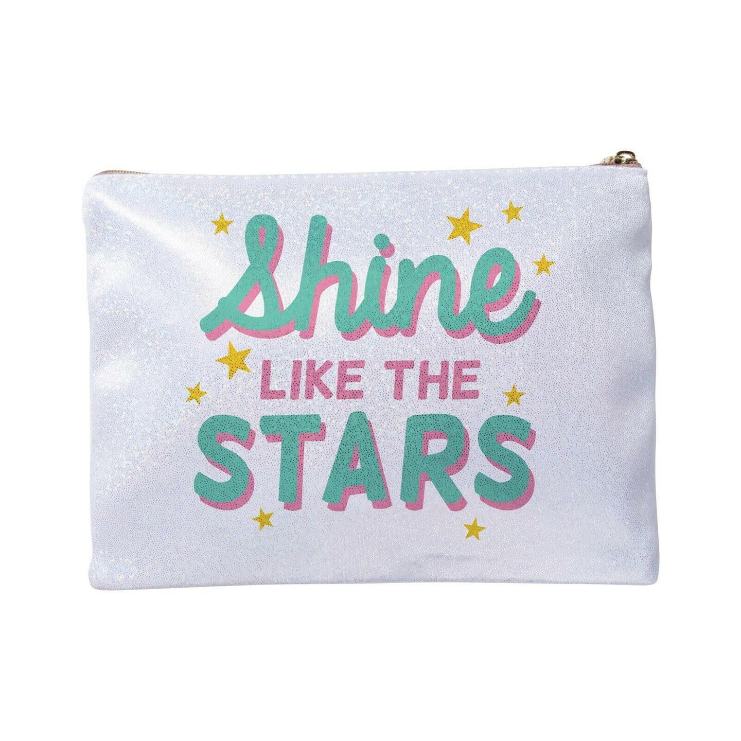 Craft Express 4 Pack Shimmer Sublimation Cosmetic Bags – 9"x6" Glitter White with Zipper