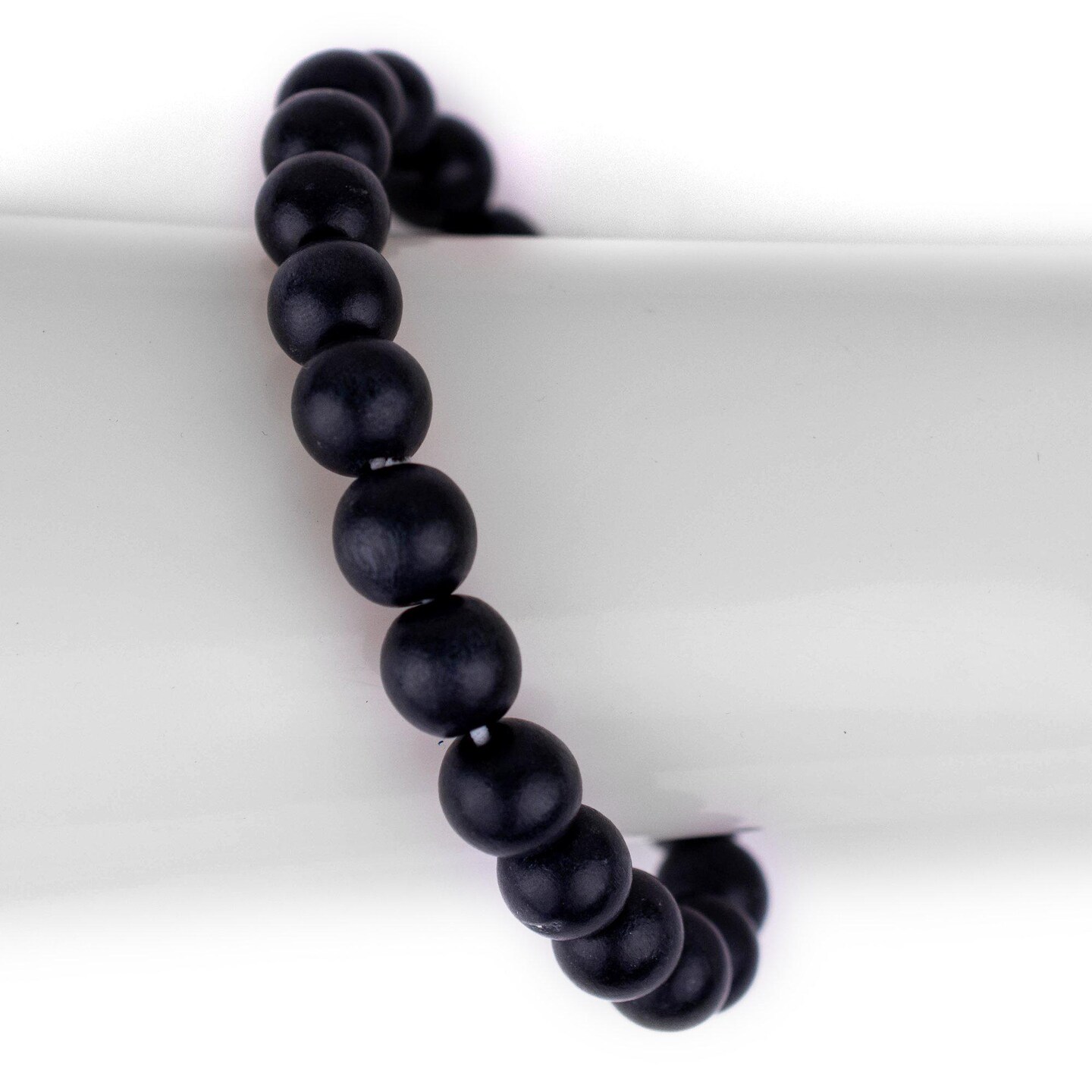 The Bead Chest Wood Stretch Bracelet, Charcoal Black - Stackable Beaded Jewelry, Unisex for Men &#x26; Women