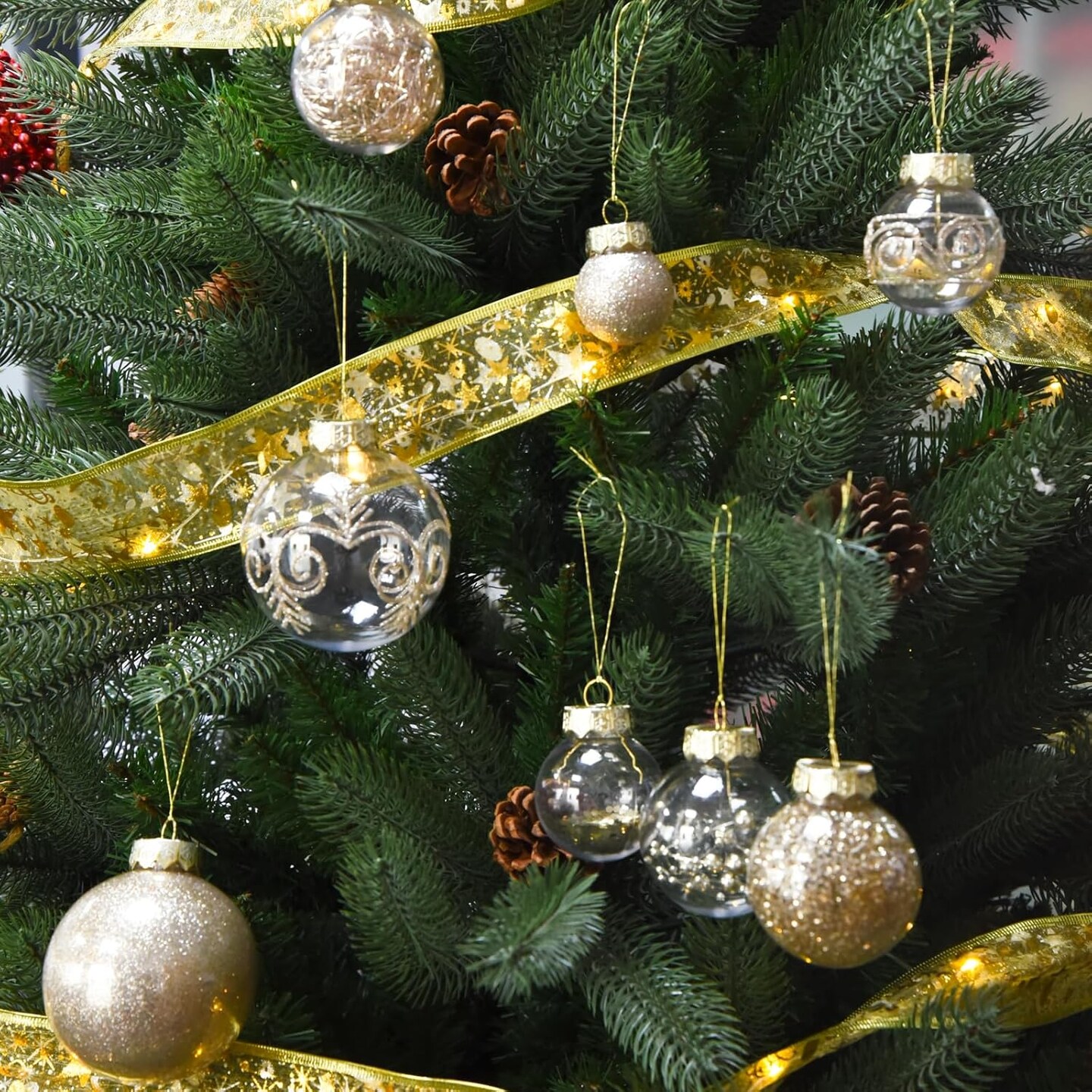 30Pcs Christmas Ball Ornaments Set - Shatterproof (Champagne)