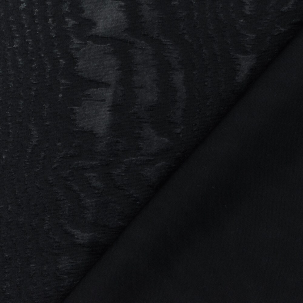 Black Famous Maker Wood Grain Nylon Stretch Tricot Swimwear Knit Fabric By the Yard