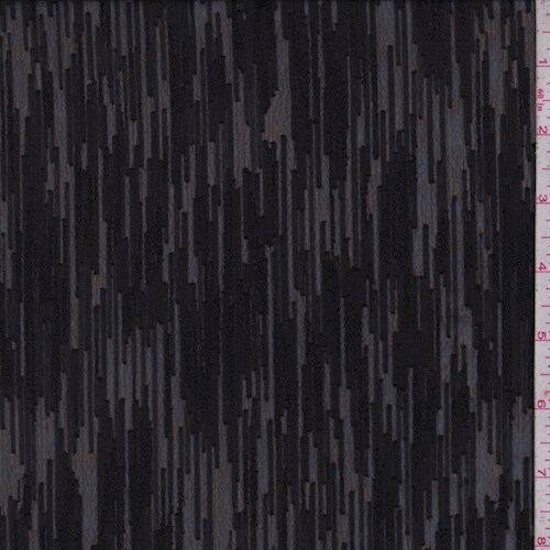 Black Flame Stitch Jacquard Chiffon Fabric By the Yard