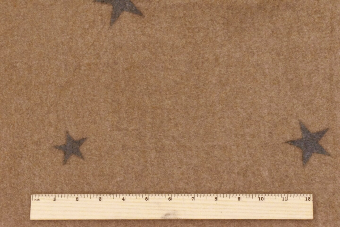 Camel Brown-Gray Star Printed Brushed Stretch Jersey Sweater Knit Fabric By the Yard