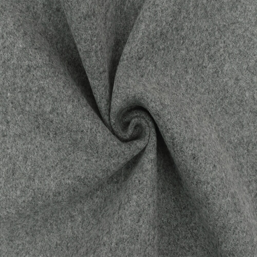 Ash Gray Textured Wool-Poly Textured Woven Coating Fabric By the Yard