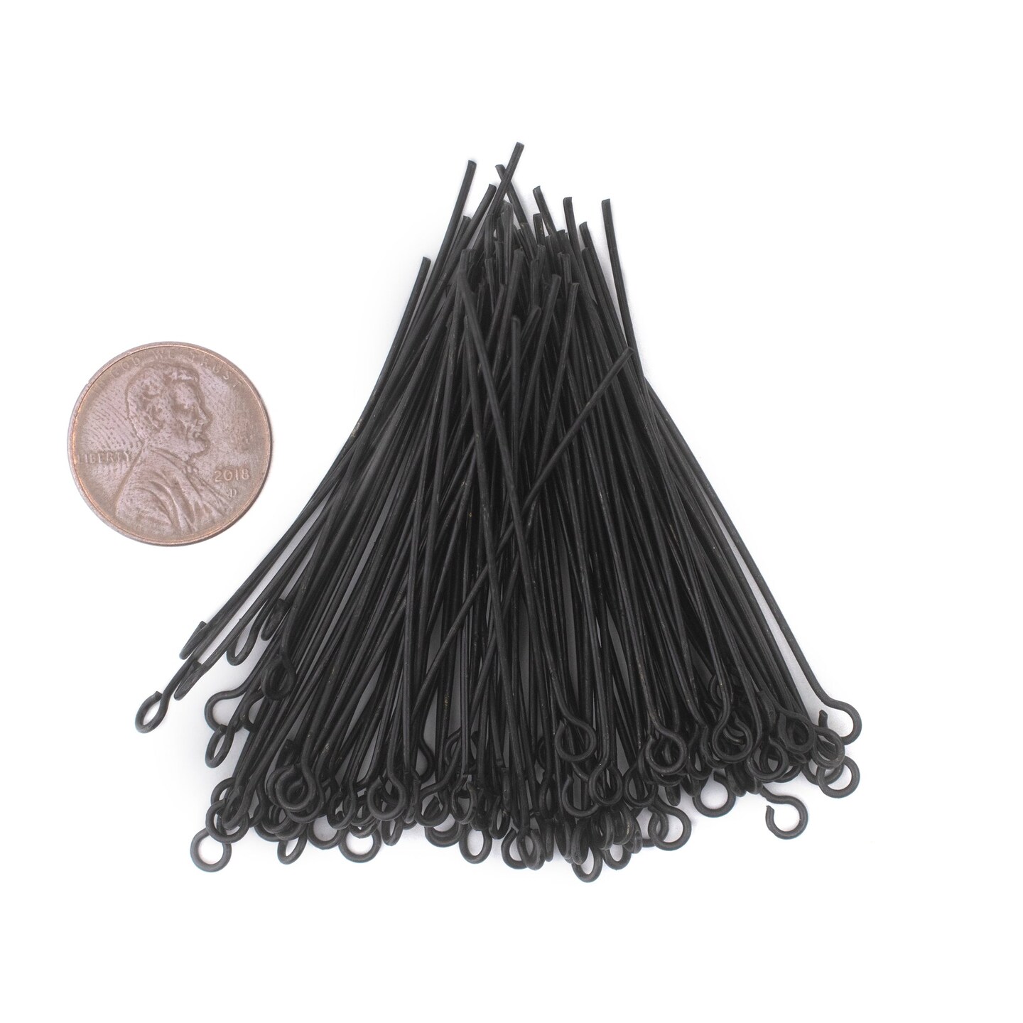 The Bead Chest Midnight Brass 21 Gauge 2 Inch Eye Pins (Approx 100 pieces)