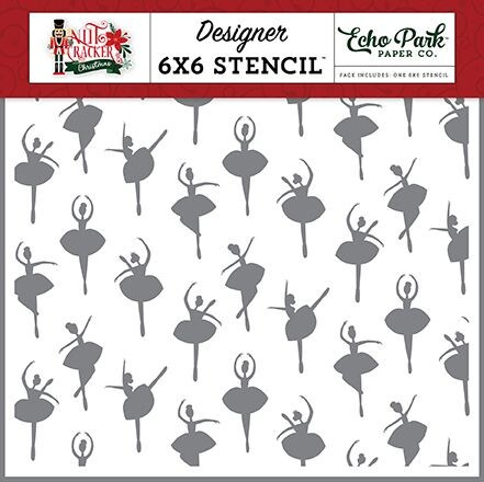 Echo Park Nutcracker Christmas Ballerina 6&#x22;X6&#x22; Stencil