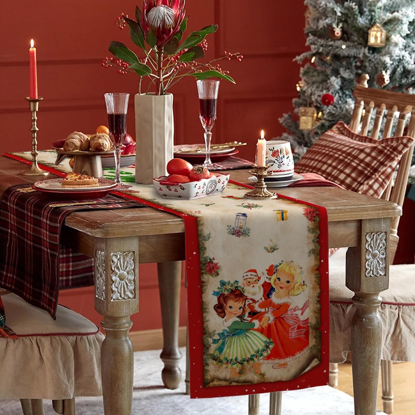 Vintage Christmas Table Runner Christmas Decorations