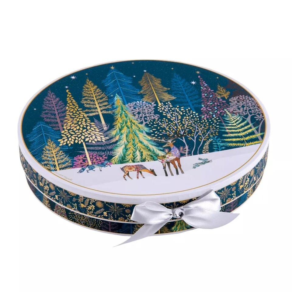 Winter Forest Dessert Plate Set of 2 Bone China Christmas Plates 7.5"