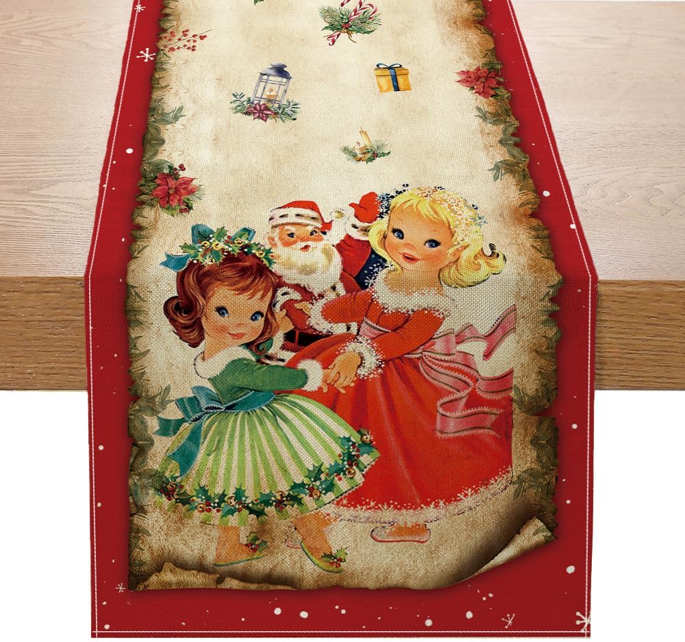 Vintage Christmas Table Runner Christmas Decorations