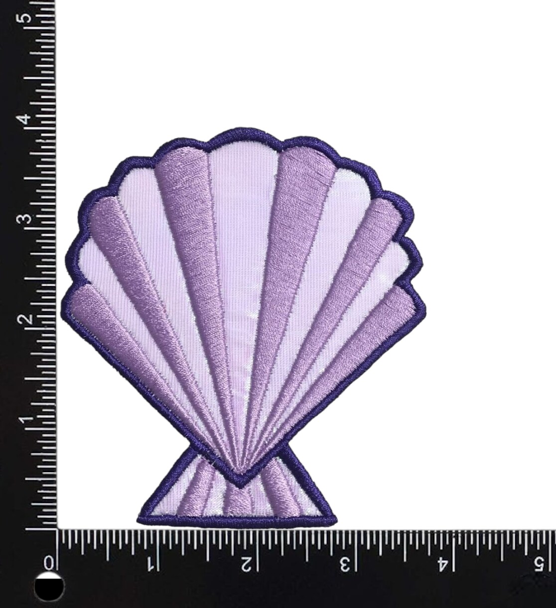 4&#x22; Purple Seashell, Embroidered, Iron on Patch