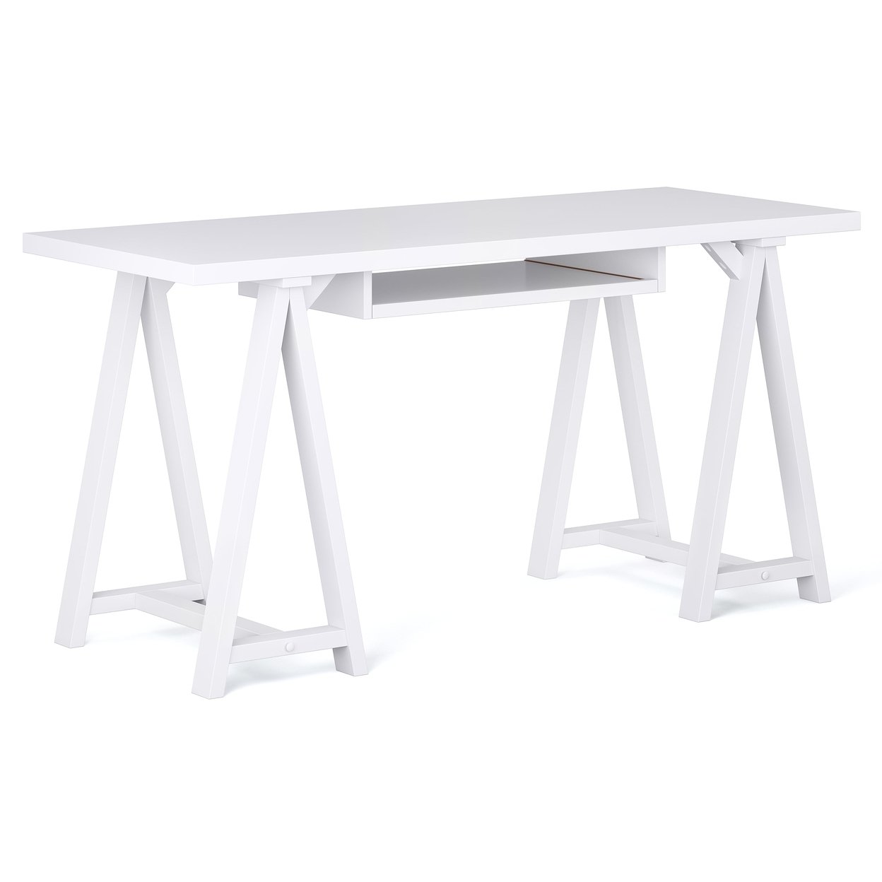 Simplihome Sawhorse Solid Wood Modern Industrial 60&#x22;Home Office Desk Table