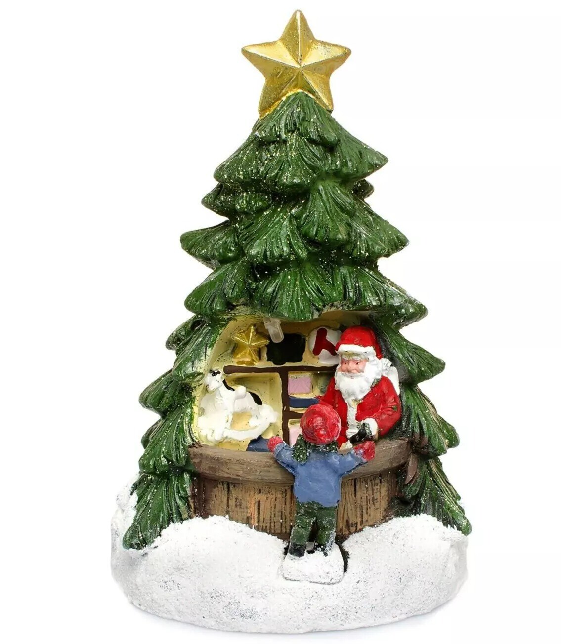 5&#x22; LED Lighted Christmas Tree Stall Holidays Decor Winter Village Scene