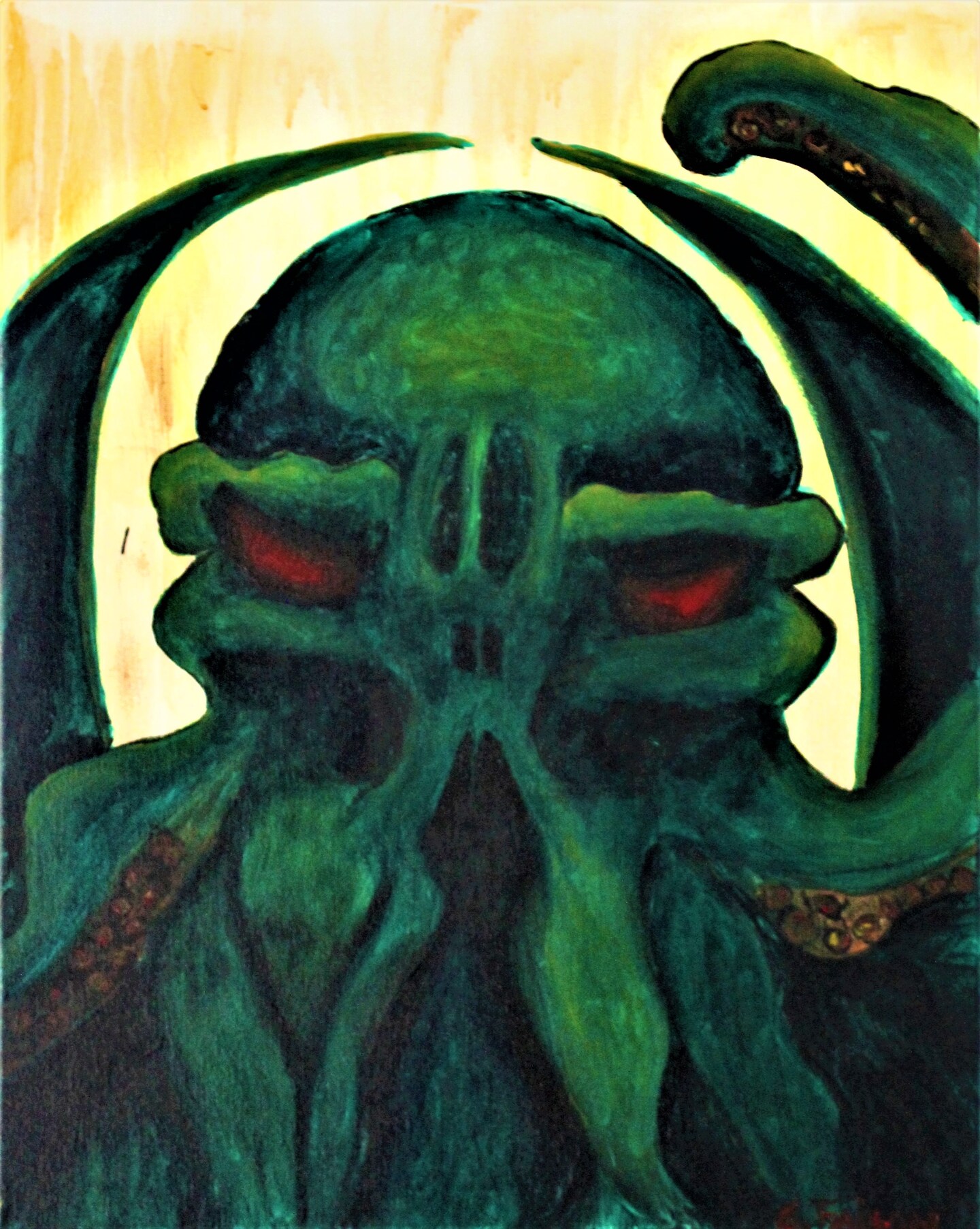 Halloween Paint Kit - Cthulhu Acrylic Painting Kit &#x26; Video Lesson, Halloween Craft, Beginner Painting, Paint At Home