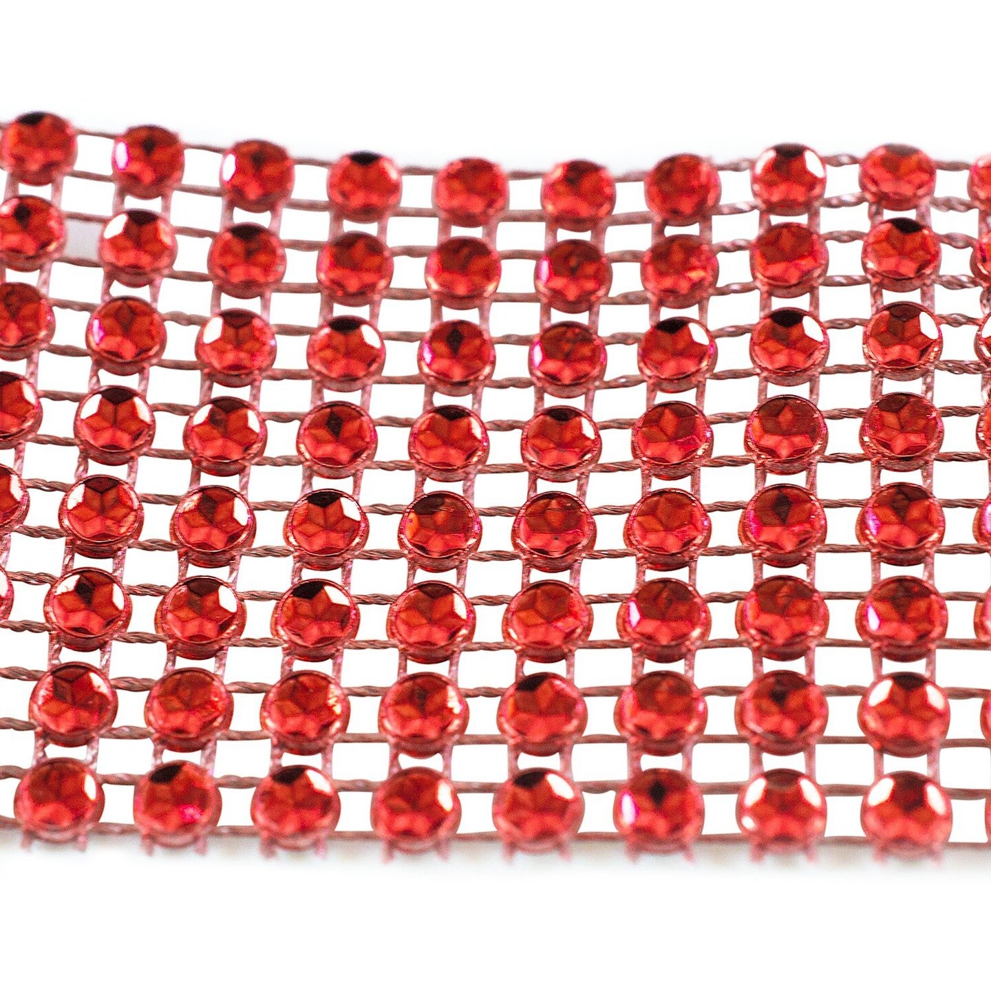 1.5" x 10 Yards Red Diamond Mesh Ribbon 5 Rolls of Rhinestone Bling Ribbon