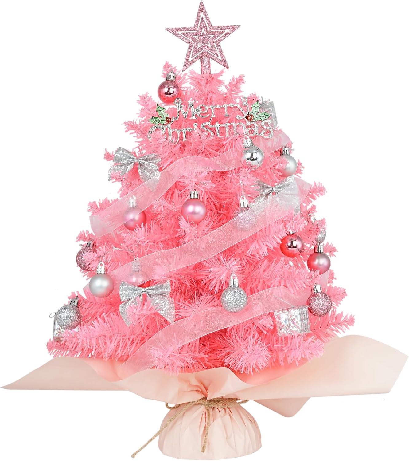 Mini Christmas Tree with LED Light Desktop Christmas Tree Artificial Christmas Tree