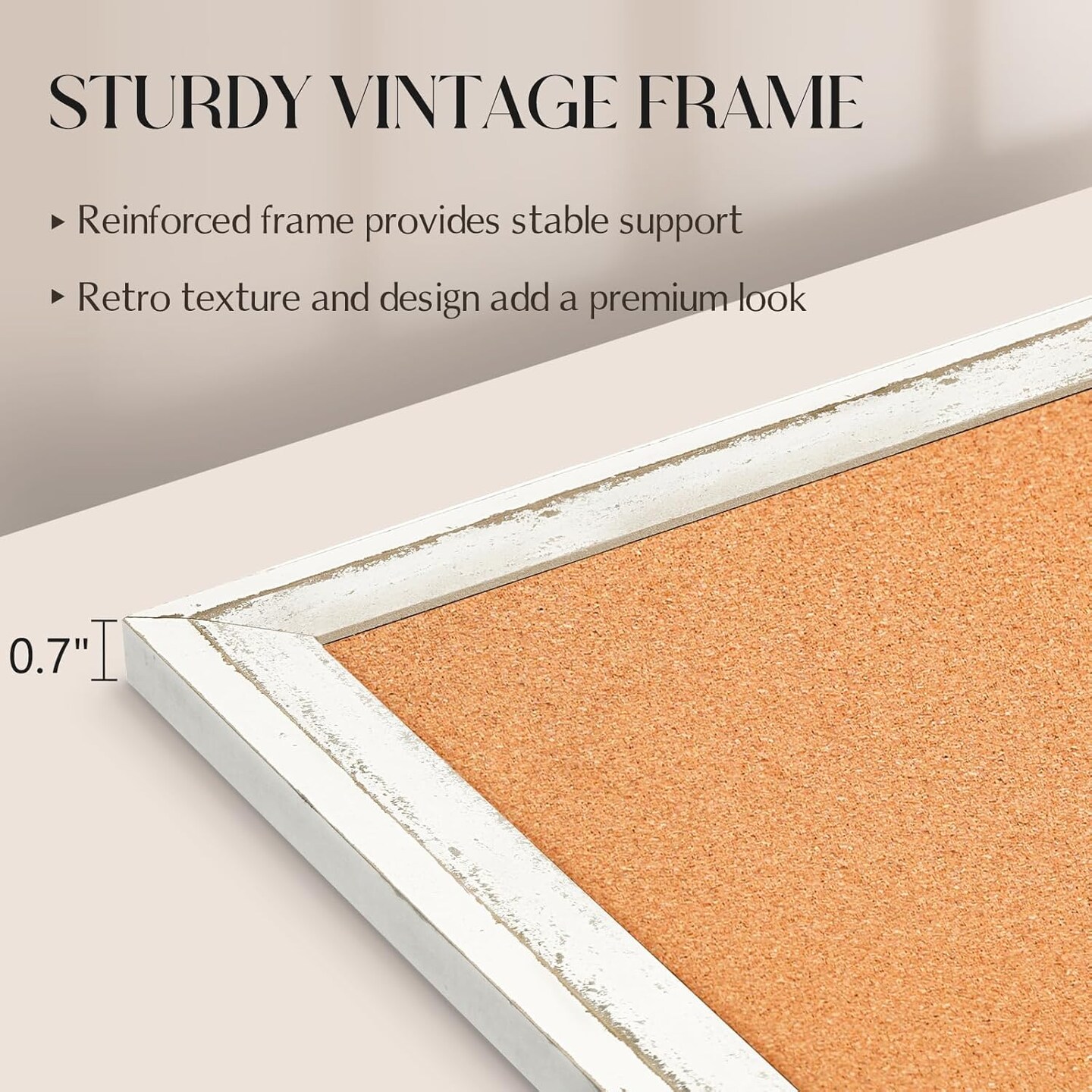 White Cork Board 24&#x22; x 18&#x22; Wooden Framed Corkboard(White Frame)