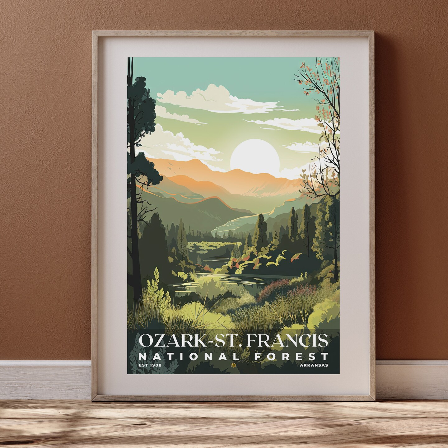 Ozark-St. Francis National Forest Poster, Travel Art, Office