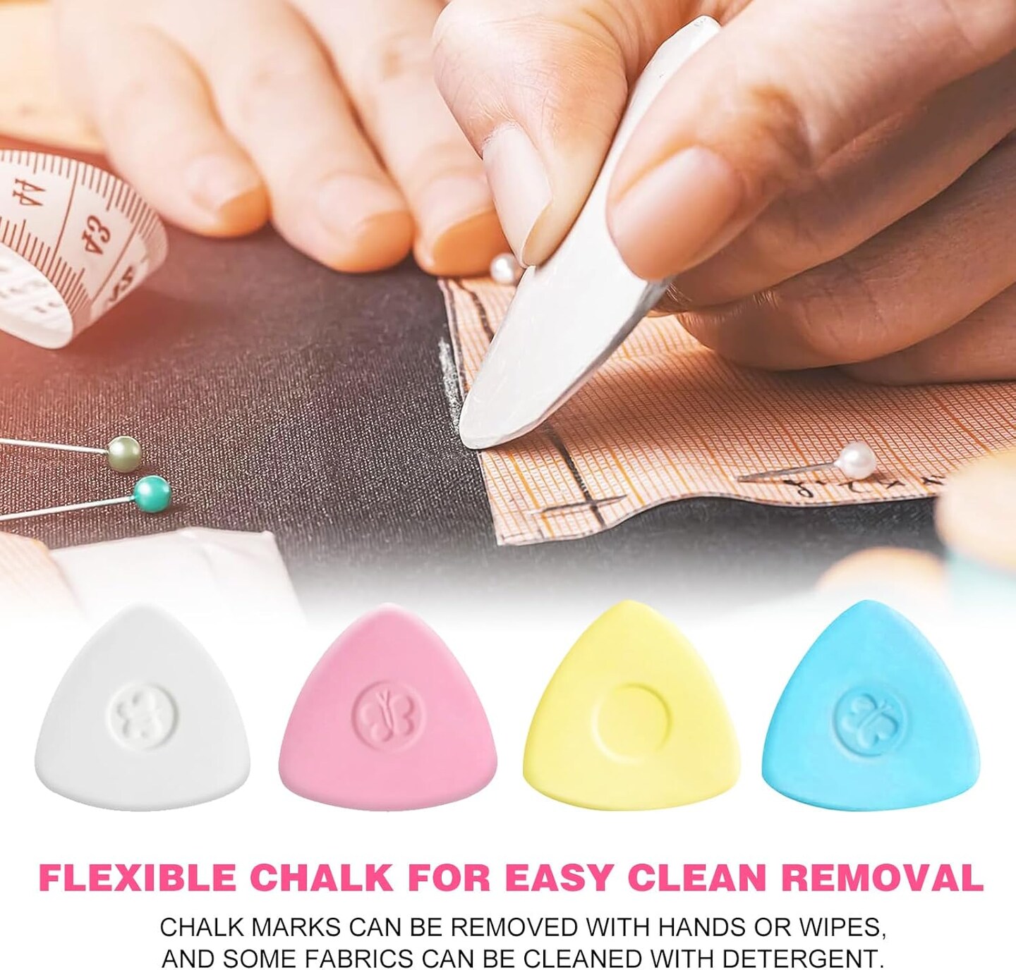 12Pcs Tailors Fabric Chalk - 4 Colors
