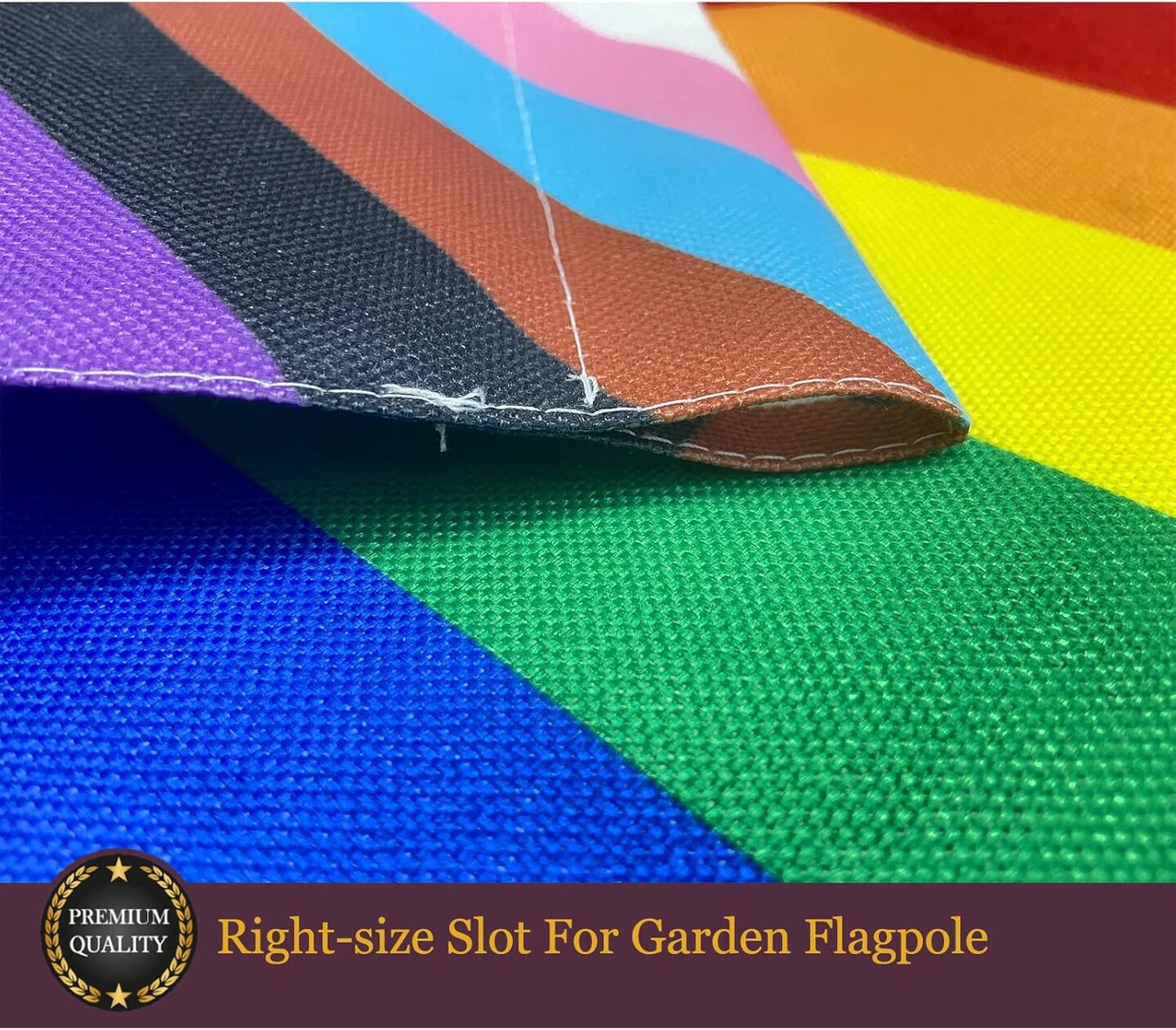 Progress Pride Garden Flag - Small Rainbow LGBT Flags 12x18 Inch Gay Lesbian Transgender Community Banner Fade Resistant for Indoor Outdoor Yard