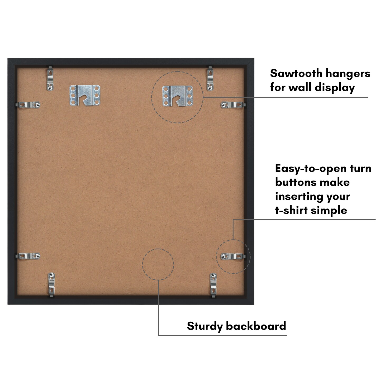 Americanflat T Shirt Frame - Frame with Shatter-Resistant Glass and Folding Insert - All-Star Collection - Black Tshirt Frames for Wall Display - Ideal for Sports Memorabilia or Graphic Tees
