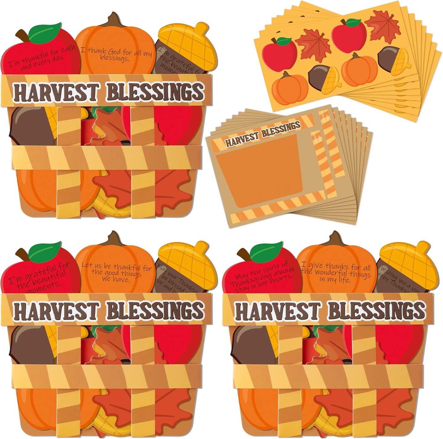 28Pcs Fall Harvest Blessing Basket Craft Kit DIY,Fall Harvest Basket Craft