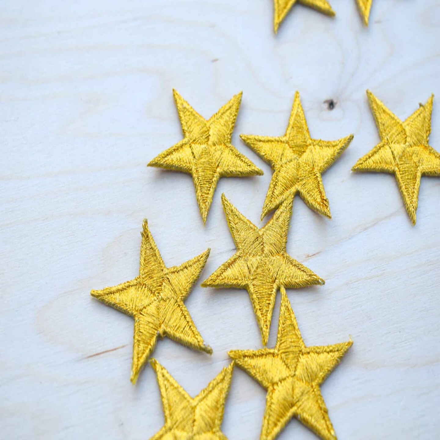 1 Dozen Gold Embroidery Star Iron On Patches for DIY Jackets Clothes Headbands Crafts